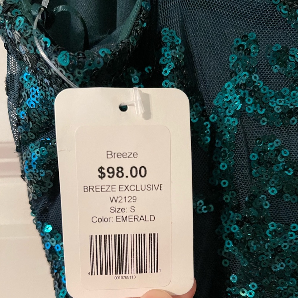 Green Sequin Mini Dress with Spaghetti Straps - Picture 4 of 6